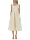 Self-portrait Bonded Satin Flower Midi Dress In Ivory