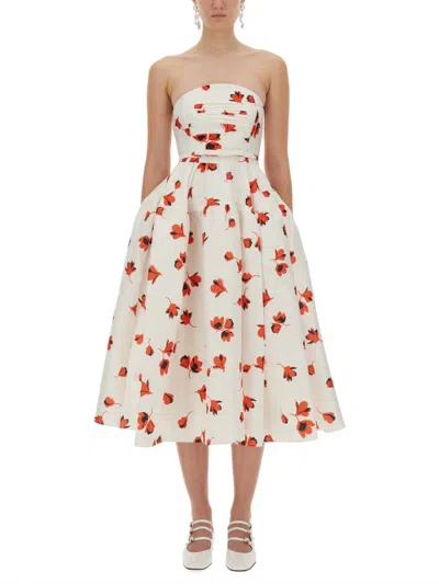 SELF-PORTRAIT SELF-PORTRAIT MIDI DRESS WITH FLORAL PRINT