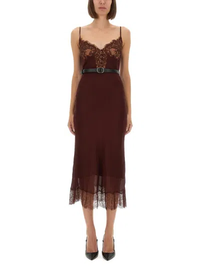 SELF-PORTRAIT SELF-PORTRAIT MIDI DRESS WITH LACE INSERTS