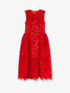 Self-portrait Red Fine Lace Pearl Mini Dresses Red In Red