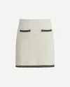 Self-portrait Self Portrait Women Ivory Bow Jacquard Knit Mini Skirt In White