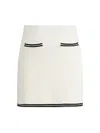 Self-portrait Self Portrait Women Ivory Bow Jacquard Knit Mini Skirt In Cream