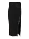 Self-portrait Midi Skirt With Rhinestones Skirts Black In Black