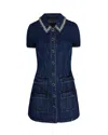 Self-portrait Mini Abito In Denim Blue In Blue