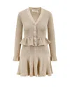 Self-portrait Metallic-effect Ruffled Knit Dress In Brown