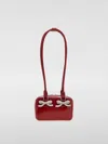 Self-portrait Leather Shoulder Bag In Burgundy