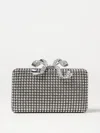 Self-portrait Crystal-embellished Box Clutch Bag In Silber