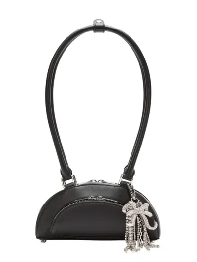 Self-portrait Mini Black Leather Charm Crossbody Bag