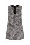 Self-portrait Black Sequin-embellished Boucl-tweed Mini Dress