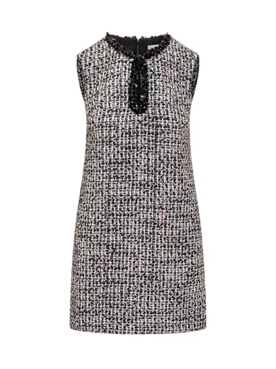 Self-portrait Mini Boucle Dress In Black