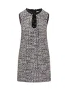 Self-portrait Mini Multicolor Dress With Cut-out In Black