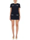 Self-portrait Textured Boucle Mini Dress In Blue