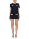 Self-portrait Textured Boucle Mini Dress In Blue