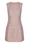 Self-portrait Mini Bouclé Dress In Pink