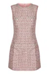 Self-portrait Mini Bouclé Dress In Pink