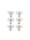 Self-portrait Self Portrait 'micro Bow Pearl Tiered' Earrings In Gray