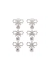 Self-portrait Mini 'bow' Drop Earrings In Silver