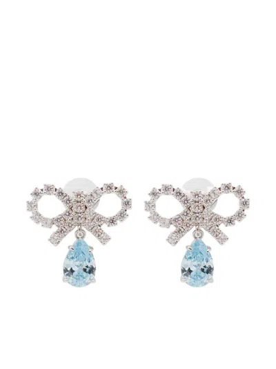 Self-portrait Mini Bow Earrings In Metallic