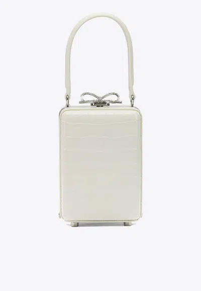 Self-portrait Mini Bow-embellished Clutch Bag In White