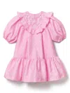 Self-portrait Ruffled Lace-trimmed Crêpe Dress In Pink