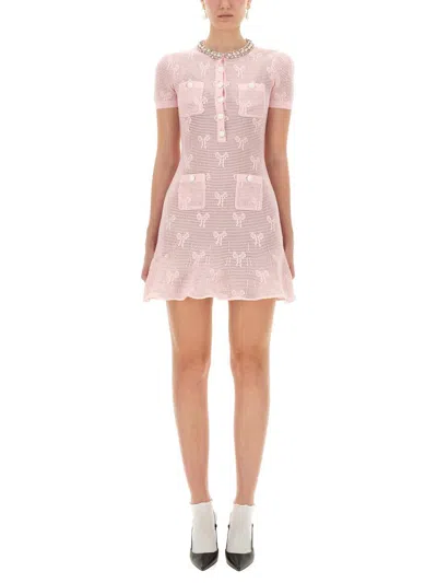 SELF-PORTRAIT SELF-PORTRAIT MINI CROCHET DRESS WITH BOWS