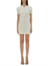 Self-portrait Mini Abito Polo In Crochet Bianco  Donna In White
