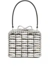 Self-portrait Mini Crystal-embellished Bow Tote Bag In Silver