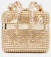 Self-portrait Mini Crystal-embellished Vanity Bag In Gold
