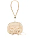 Self-portrait Mini Crystal-embellishment Clutch Bag In Gold