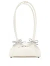 Self-portrait Cream Leather Curved Mini Shoulder Bag Beige In Neutrals