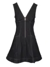 Self-portrait Navy Blue Dress With Bustier Neckline And Zip Detail