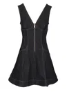 Self-portrait Navy Blue Dress With Bustier Neckline And Zip Detail