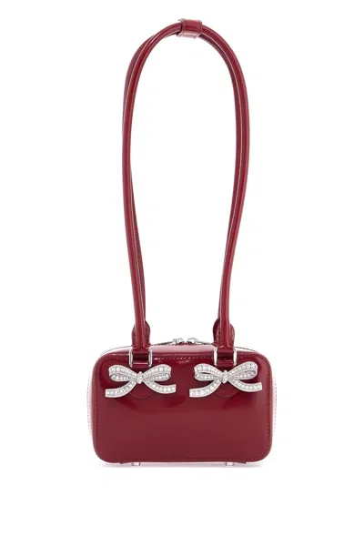 Self-portrait Mini Diamond-studded Crossbody Handbag In Red