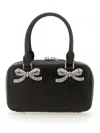 Self-portrait Distressed Black Mini Tote Bag In Black