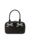 Self-portrait Distressed Black Mini Tote Bag In Black