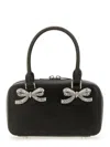 Self-portrait Distressed Black Mini Tote Bag In Black