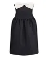 Self-portrait Taffeta Contrast-bow Midi Dress In Black