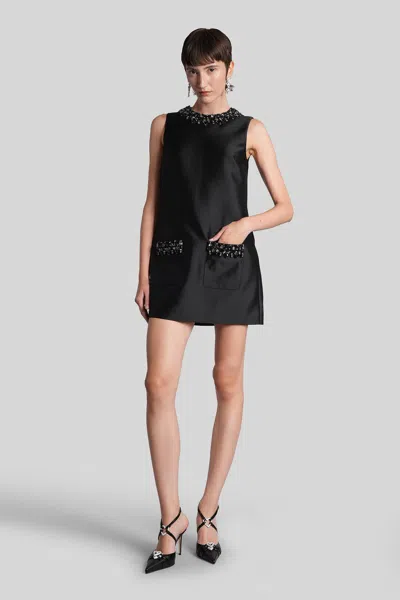 Self-portrait Mini Dress In Black Polyester
