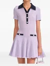 Self-portrait Mini Dress In Openwork Mesh In Pink