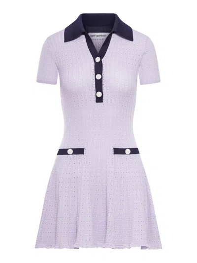 Self-portrait Mini Dress In Openwork Mesh