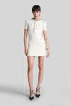 Self-portrait Mini Dress In White Cotton In White