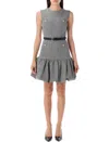 Self-portrait Self Portrait Prince Of Wales Check Mini Dress In Gray
