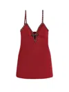 Self-portrait Self Portrait Women Satin Mini Dress With Jewel Details In Red
