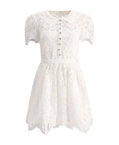 Self-portrait Mini Dress In White