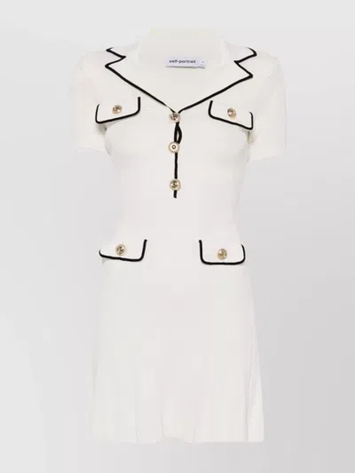 SELF-PORTRAIT MINI DRESS WITH BUTTON DETAILING AND FRONT POCKETS