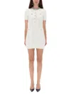 Self-portrait Mini Dress With Buttons In White