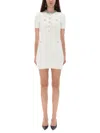Self-portrait Mini Dress With Buttons In White
