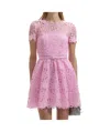 Self-portrait Guipure Lace Dress In Pink
