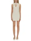 Self-portrait Mini Dress With Floral Pattern In Beige
