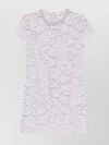 Self-portrait Mini Dress With Lace And Crystal